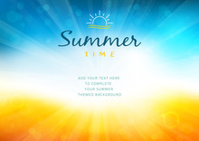 Summer Time Background With Text - Illustration