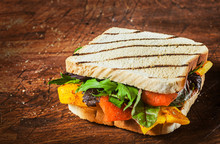 Grilled Wholewheat Cheese And Salad Sandwich