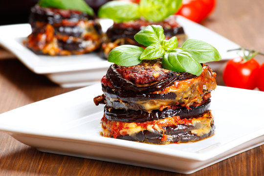 parmigiana di melanzane: baked eggplant - italy, sicily cousine-