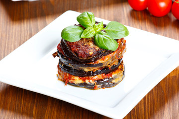 Parmigiana di melanzane: baked eggplant - italy, sicily cousine-