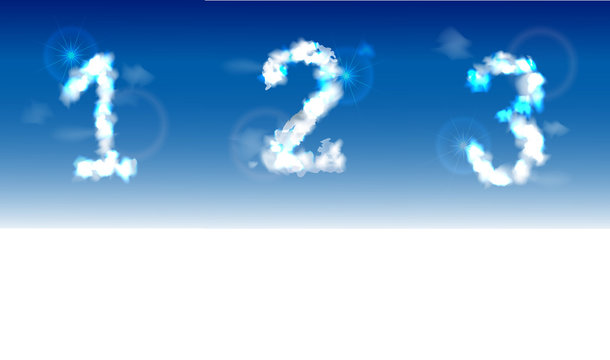 Alphabet made of clouds 