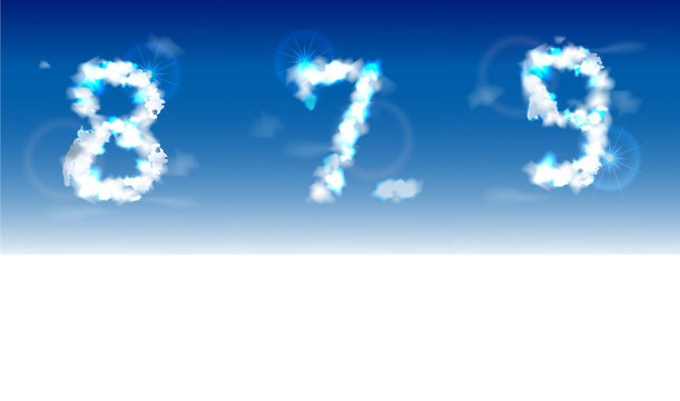 Alphabet made of clouds 