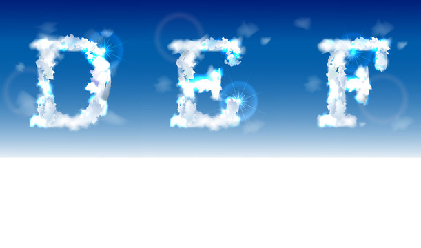 Alphabet made of clouds 