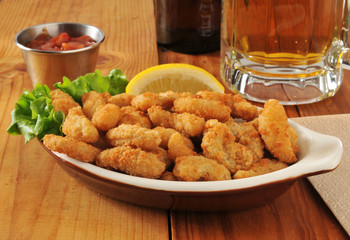 Canvas Print - Popcorn shrimp and beer