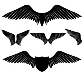 Sticker - Vector set. Wings.