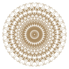 Wall Mural - Decorative gold flower with vintage round patterns..