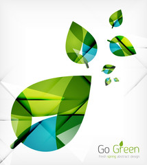 Green leaves spring nature design concept