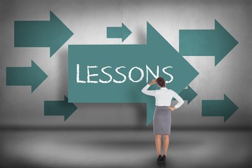 Poster - Lessons against blue arrows pointing