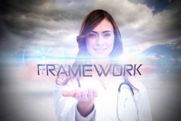 Poster - Framework against cloudy sky