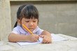 Asian cute student do her homework2