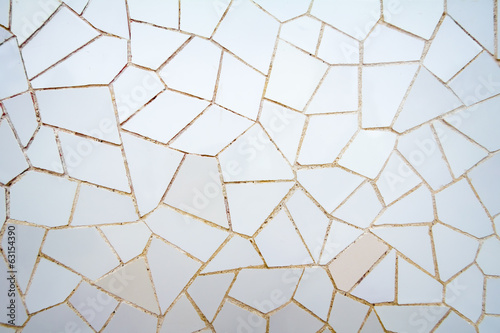 Fotomural White ceramic mosaic pattern in the park Guell