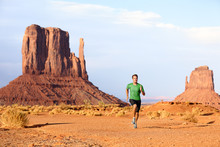 Runner - Running Man Sprinting In Monument Valley