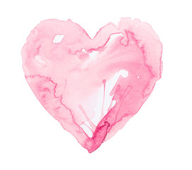 Watercolour heart isolated on white background