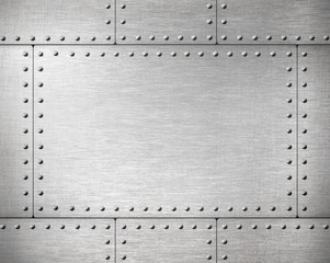 Wall Mural - metal plates with rivets background