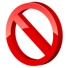Poster - 3d forbidden sign