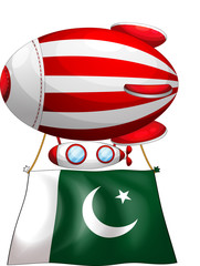 Canvas Print - A floating balloon with the flag of Pakistan