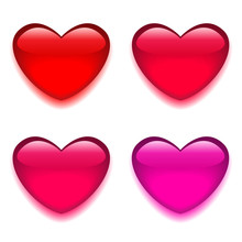 Glass Red Pink Heart