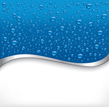 Abstract Background With Water Drops On Blue