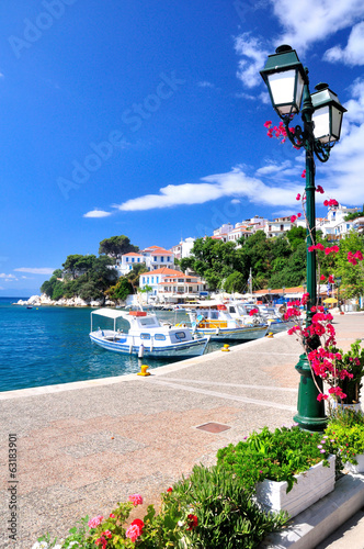 Nowoczesny obraz na płótnie Skiathos old port, Greece