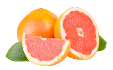 Wall Mural - Ripe grapefruit isolated on white