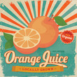 Colorful vintage Orange Juice label poster vector illustration