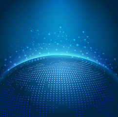Global technology mesh digital network with dot digital world ma