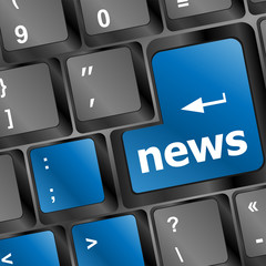 Aufkleber - News text on a button keyboard keys