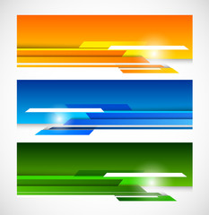 Poster - Set of banners with lines