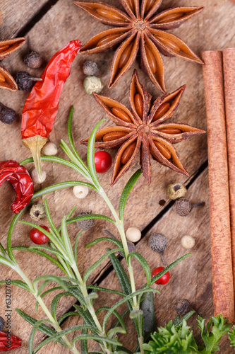 Naklejka nad blat kuchenny various spices