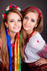 Wall Mural - Young women in ukrainian clothes