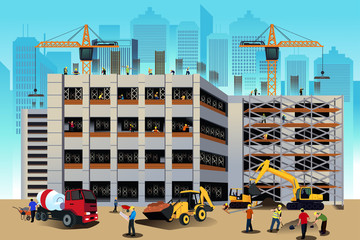 Building construction scene