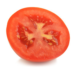  Tomato slice isolated on white