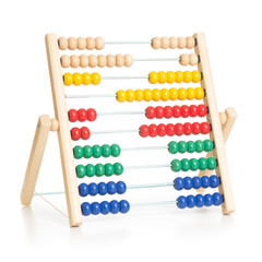 colorful abacus kids toy isolated on white