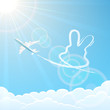 Rabbit and plane in the sky
