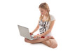 © gna60 - Girl with laptop doing yoga