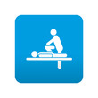 © teracreonte - Etiqueta tipo app azul simbolo quiropráctica