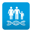Etiqueta tipo app azul simbolo prueba de ADN