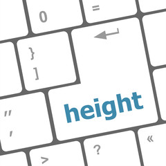 Poster - height button on modern computer keyboard. Internet Concept