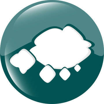 abstract cloud web icon, button isolated on white