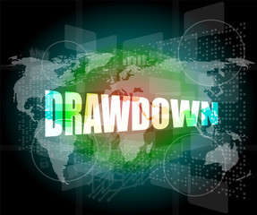 Poster - Drawdown word on digital screen