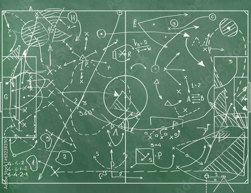 Fotografía Football field with markings coaching setting for the game