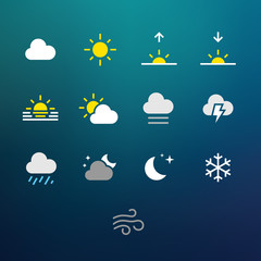 weather icons. simple set, vector illustration