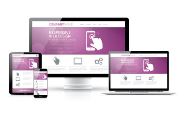 Fototapete - Scalable and flexible html, css, marketing responsive web design