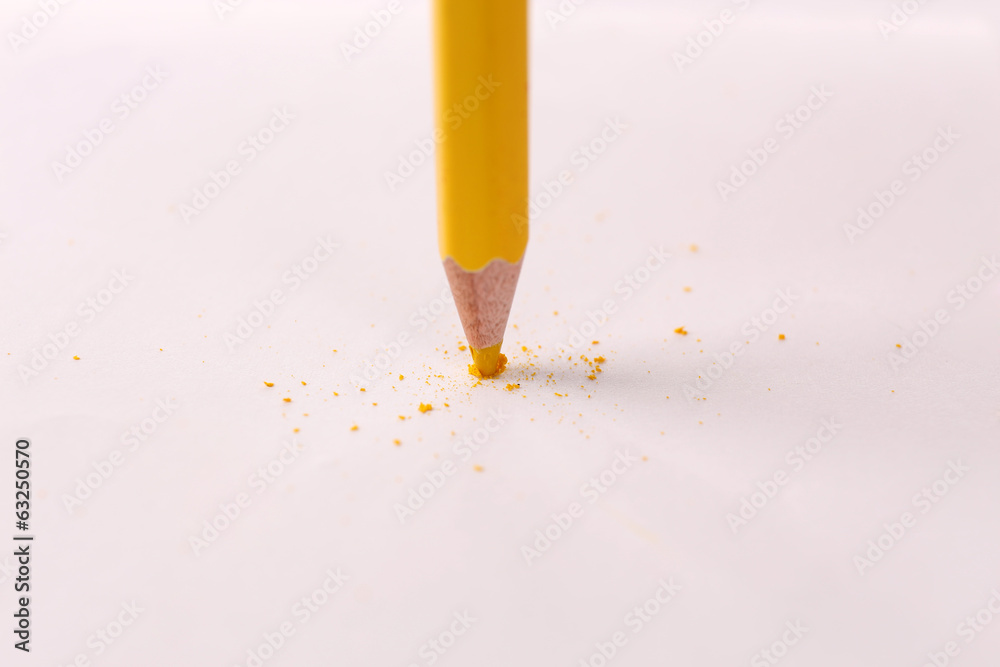 Breaking pencil, isolated on white