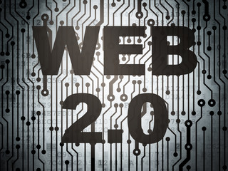 Wall Mural - Web development concept: circuit board with Web 2.0