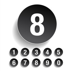 Poster - Number set vector grey