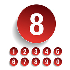 Poster - Number set vector red