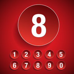 Poster - Number set vector red