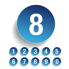 Poster - Number set vector blue