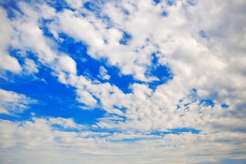 Blue sky with white cloud nature background